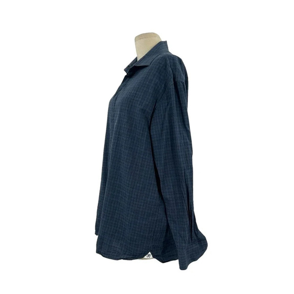 John Varvatos‎ Star USA Davidson Blue Plaid Long Sleeve Button Down Size Large - Picture 4 of 8